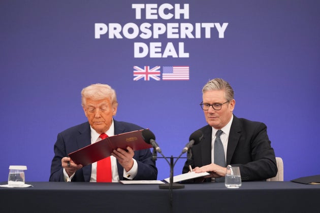 Donald Trump and Keir Starmer sign a memorandum of understanding on the deal last year.