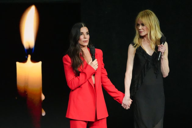 Sandra Bullock and Nicole Kidman on stage at CinemaCon