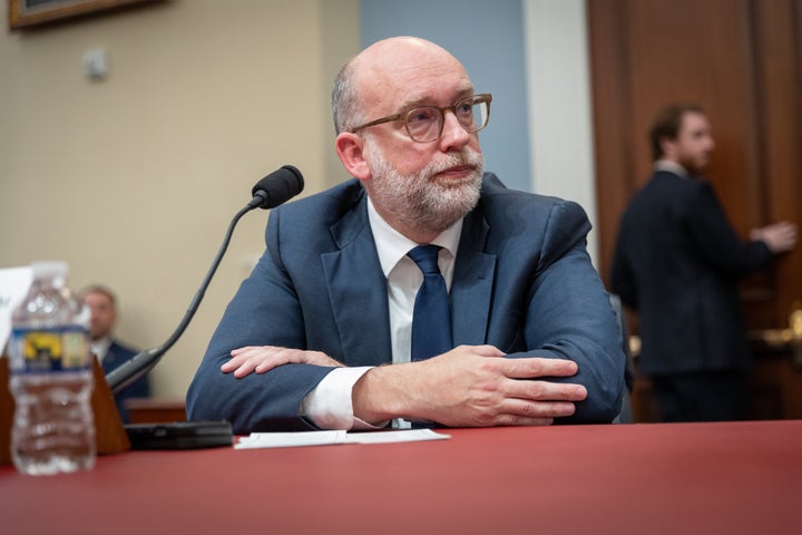 WASHINGTON, DC - APRIL 15: Director of the Office of Management and Budget Russell Vought testifies during a House Committee On The Budget hearing on the president's 2027 budget request, at the Canon House Office Building in Washington, DC on April 15, 2026. (Photo by Nathan Posner/Anadolu via Getty Images)