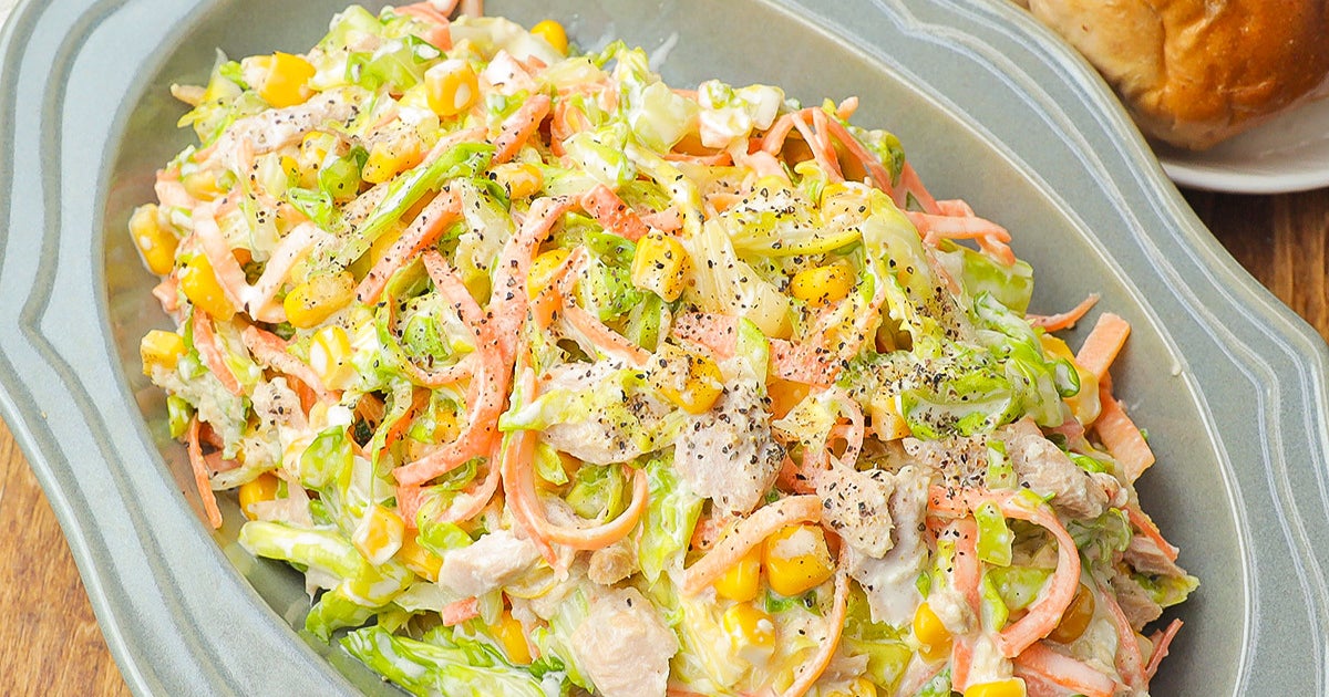 【キャベツでコレ作らないのおかしい！】「作り置きにおすすめ」「抱えて食べたい」切って和えるだけの爆速サラダレシピ