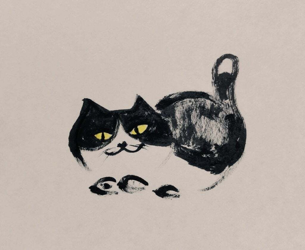 「そんなに伸びないが…」会社員が描いたネコのイラストに称賛の声「ねこ愛届いてます」「もっと描いてほしい」
