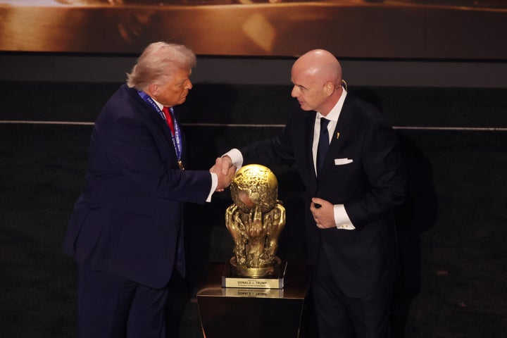 Donald Trump was presented with the inaugural FIFA Peace Prize by FIFA President Gianni Infantino in December.