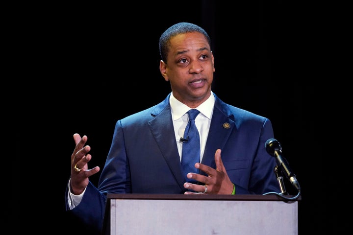 Lt. Gov. Justin Fairfax, then a Democratic candidate for governor of Virginia, speaks in 2021 during a debate at Virginia State University in Petersburg, Virginia.