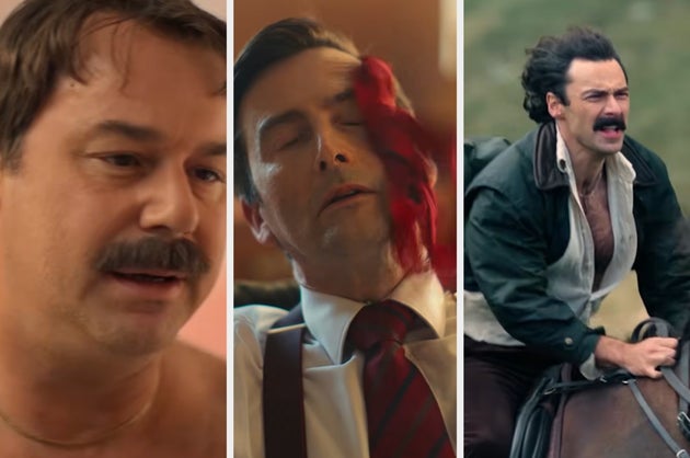 Danny Dyer, David Tennant and Aidan Turner in season two of Rivals