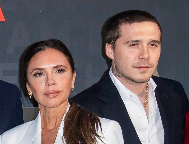 Victoria Beckham with her eldest son Brooklyn Peltz Beckham