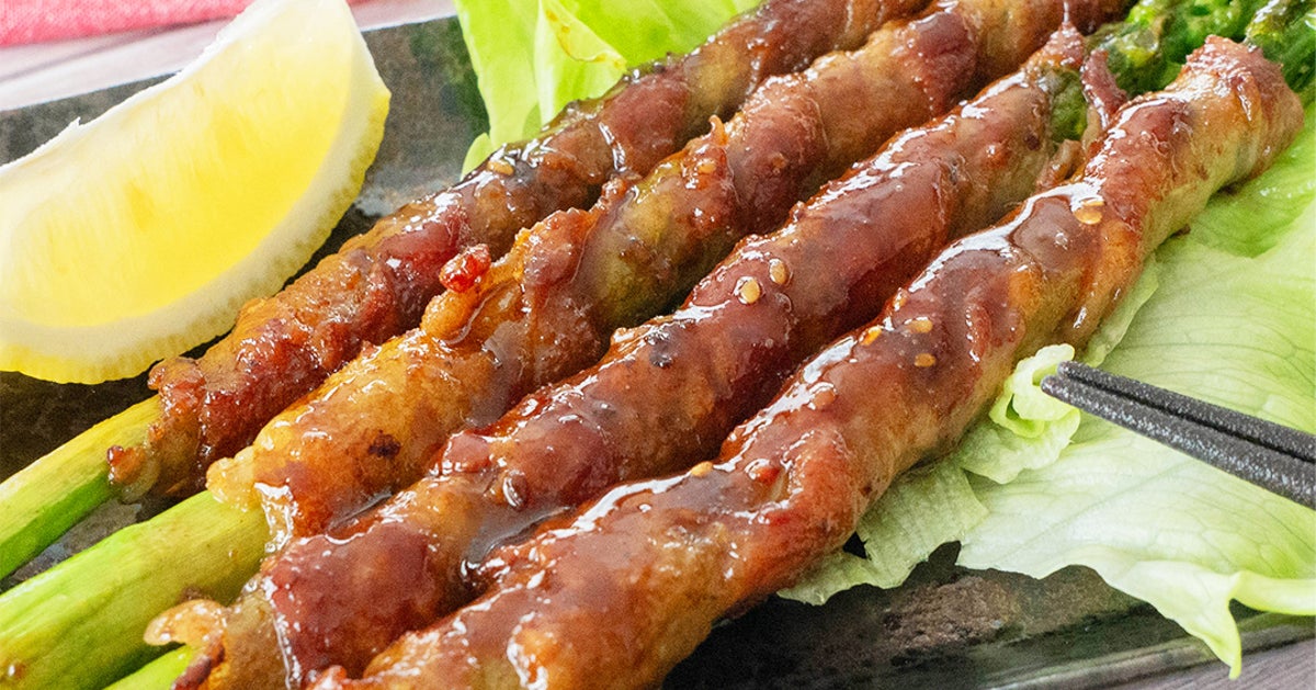 【アスパラ買ったらやってみて】ご飯おかわり必須！巻いて焼くだけの簡単おかずレシピ