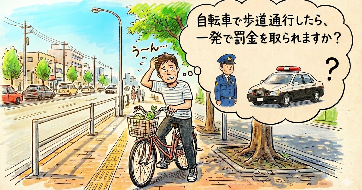 自転車の「歩道通行」、警察に見つかったら一発で罰金？正解は…【青切符】