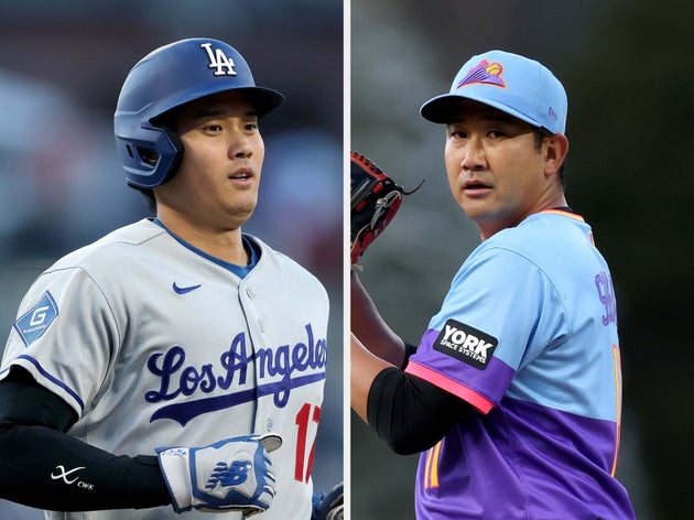 大谷翔平選手（左）と菅野智之選手（右）