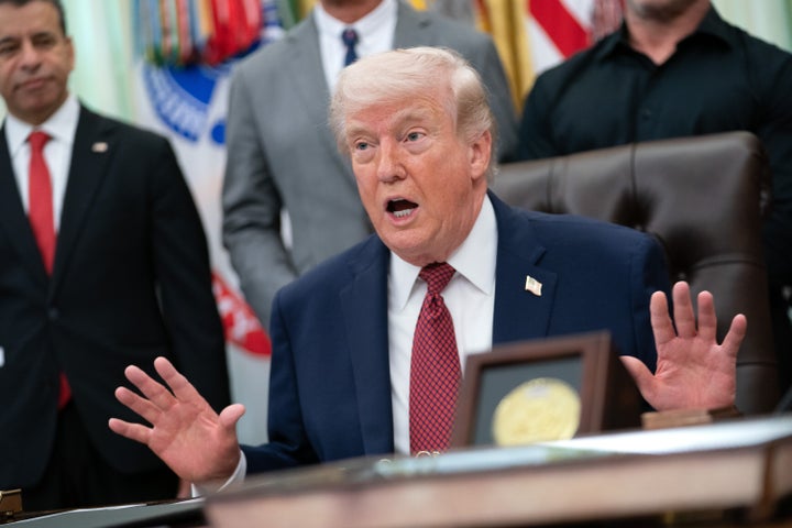 President Donald Trump, seen here in the Oval Office on Saturday, seemed to be spinning out over dismal poll numbers and backlash to the conflict in Iran in a Monday morning post on Truth Social.