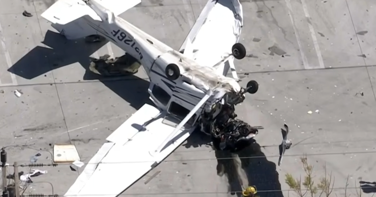 Plane Crashes In Parking Lot Of Southern California Auto Parts Store