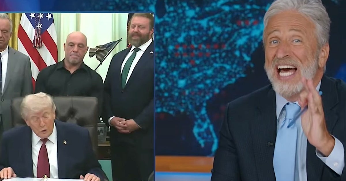 Trump's 'Weird As S**t' Oval Office Moment Totally Freaks Out Jon Stewart