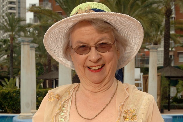 Elsie Kelly on the set of Benidorm in the late 2000s