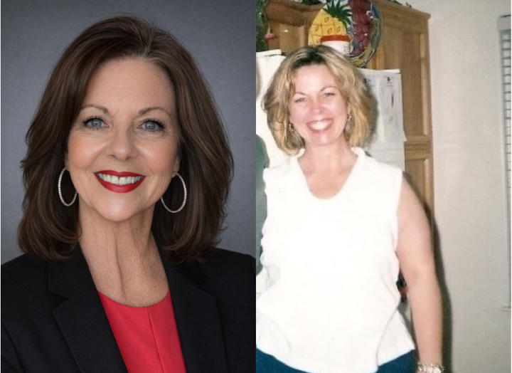 Sheree Edwards, after (left) and before (right).