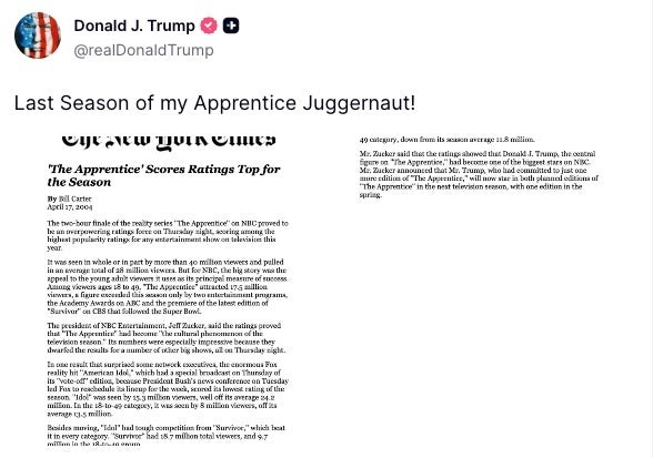 Donald Trump on Truth Social