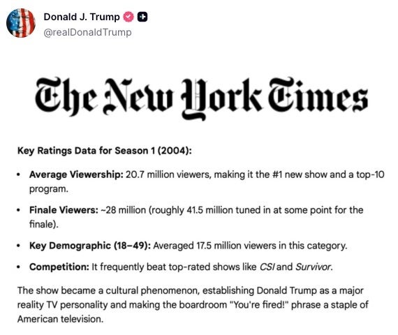 Donald Trump on Truth Social