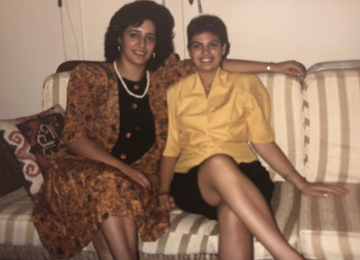 Aida (left) and the author (right) in her living room two days before she left Lebanon to immigrate to the U.S.