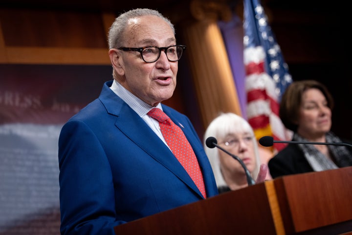 Schumer, here in Washington D.C. on Wednesday, said "nobody respects" border patrol and ICE while arguing against reopening DHS.