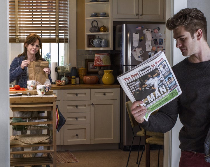 Sally Field and Andrew Garfield in The Amazing Spider-Man 2