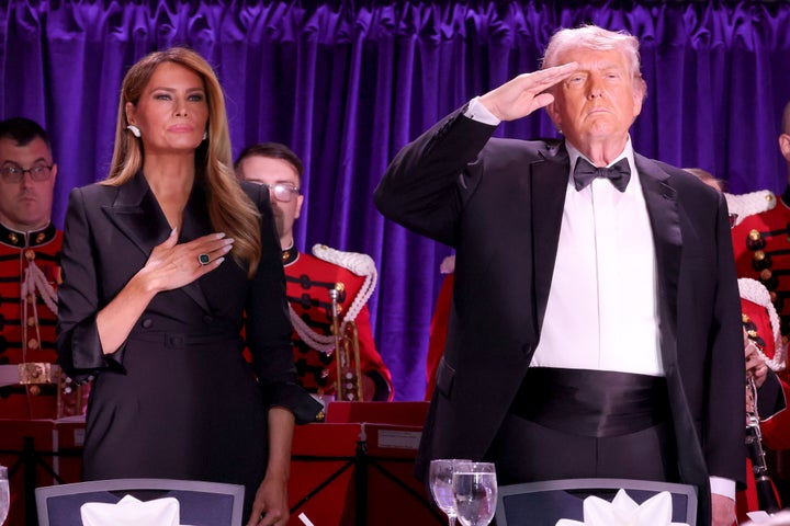 First lady Melania Trump and President Donald Trump appear as guests of honor at the White House Correspondents' Dinner.