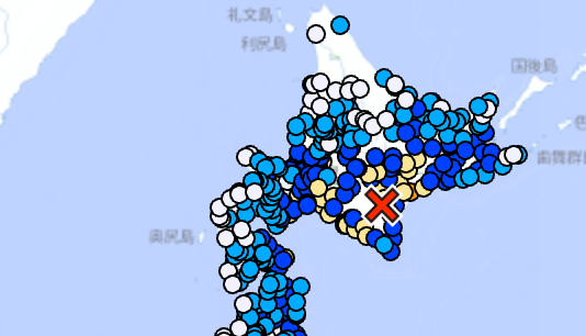 【速報】北海道で震度5強の地震。震度3以上の地域一覧は【4月27日午前5時23分】