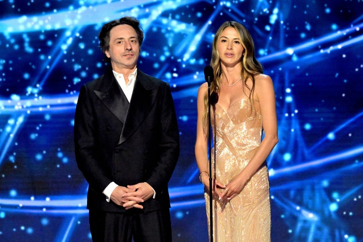 Brin's politics have taken a right-ward shift since he began dating influencer Gerelyn Gilbert-Soto, here together during the 12th Breakthrough Prize Ceremony in Santa Monica on April 18.