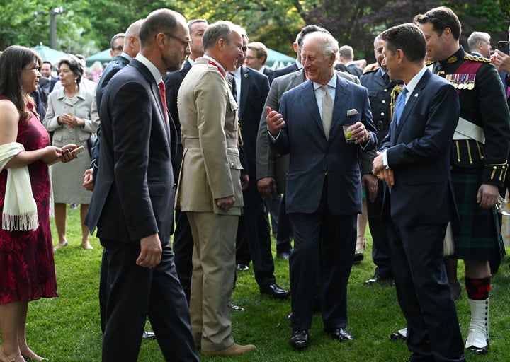Britain's King Charles III attended a garden party at the British ambassador’s residence, where he mingled with media leaders, Washington socialites and U.S. officials.