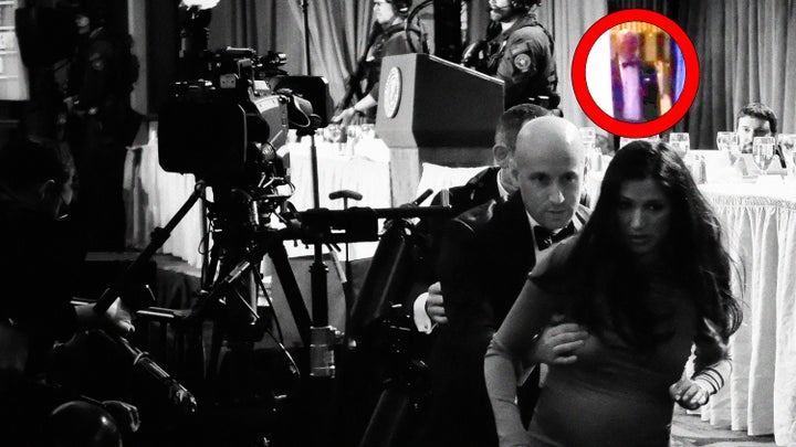 Too many details from the WHC dinner that didn't pass the smell tests, online commentators said, including a photo that seemed to show Trump calmly watching from behind the stage as his cabinet rushed out of the room.