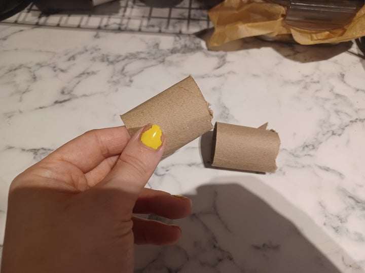 Halved toilet roll