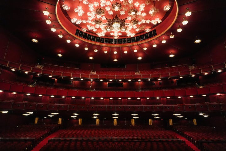 The John F. Kennedy Center for the Performing Arts Opera House is seen during a media tour intended to show building damage on April 22, 2026, in Washington.
