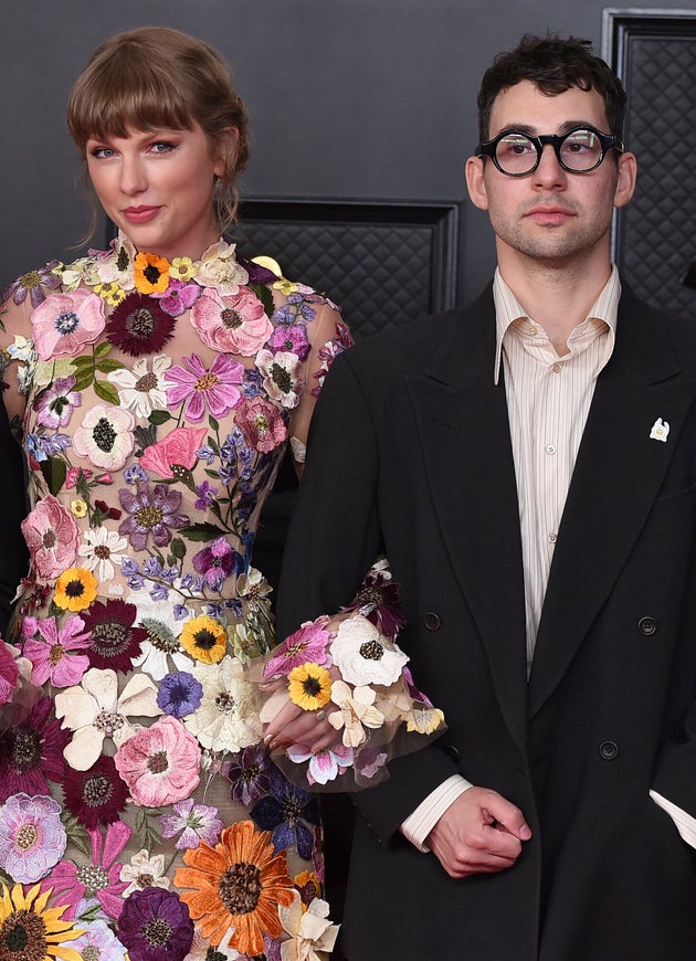 Taylor Swift and Jack Antonoff at the 2021 Grammys