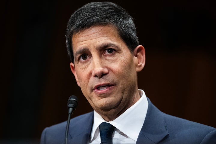 Kevin Warsh, nominee to chairman of the Federal Reserve, testifies during his Senate Banking, Housing and Urban Affairs Committee confirmation hearing in Dirksen building on Tuesday, April 21, 2026. (Tom Williams/CQ-Roll Call, Inc via Getty Images)