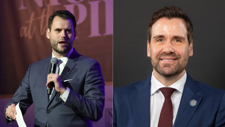 State Sen. Zach Wahls (left) and state Rep. Josh Turek (right) are locked in a battle to challenge GOP Rep. Ashley Hinson for Iowa's Senate seat in November.