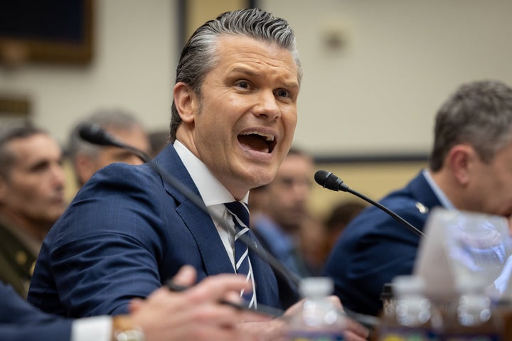 Secretary of Defense Pete Hegseth testifies Wednesday during a House Armed Services Committee hearing on the department’s 2027 budget request in Washington, D.C. 