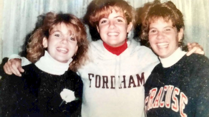 From left: Jenny, the author and their sister, Colleen, pictured when she was home from college in winter 1991.