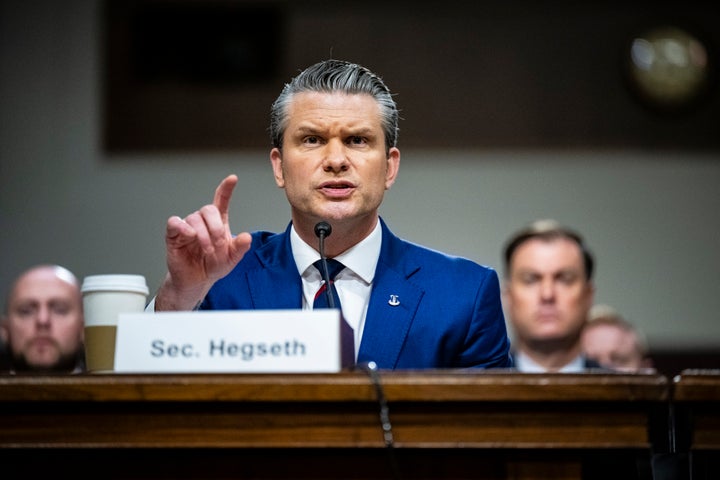 WASHINGTON, DC - APRIL 30: U.S. Secretary of Defense Pete Hegseth testifies during a Senate Armed Services Committee hearing on April 30, 2026 in the Dirksen Senate Office Building in Washington, DC. Hegseth testified on the Department of Defense Fiscal Year 2027 Budget Request. (Photo by Graeme Sloan/Getty Images)