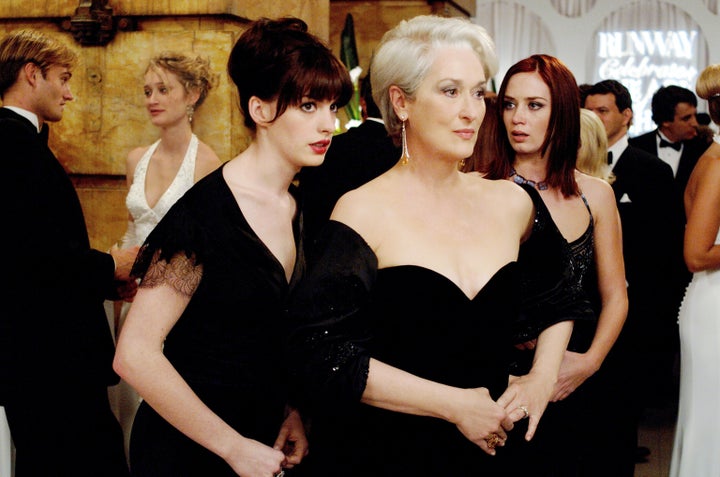 Anne Hathaway, Meryl Streep and Emily Blunt in The Devil Wears Prada