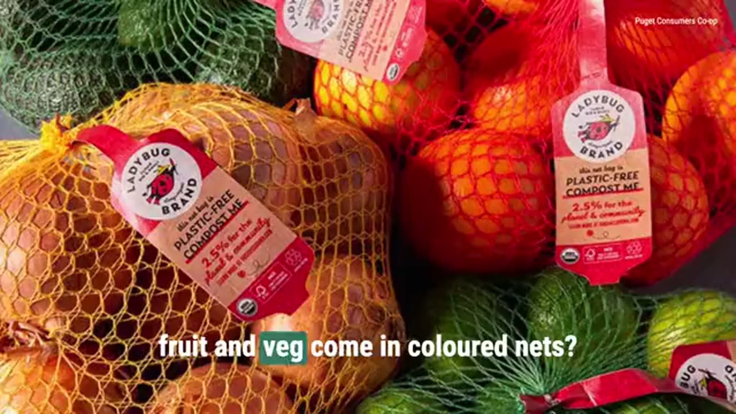 Ever wondered why some fruit and veg come in coloured nets?