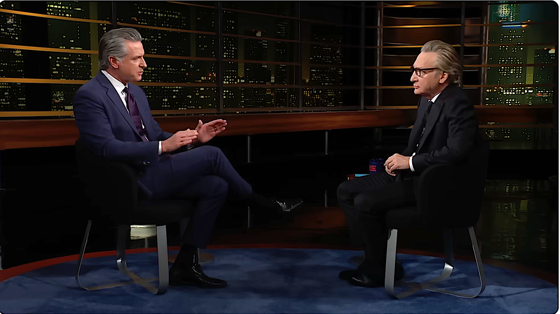 Gavin Newsom Brands President A 'Man-child' While Defending Trump Trolling To Bill Maher