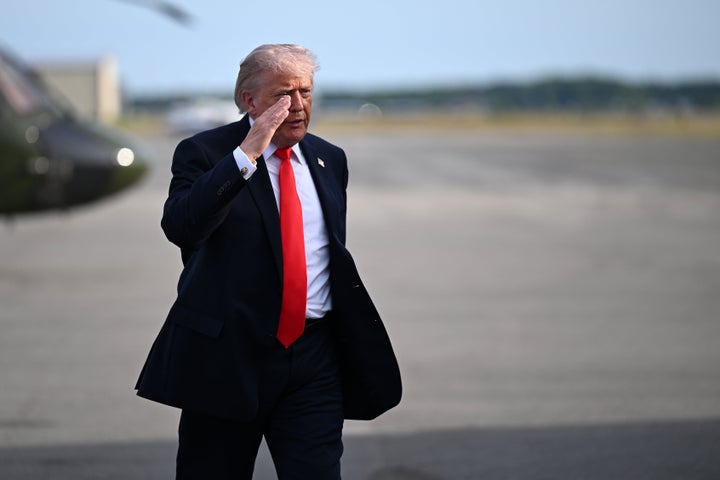 U.S. President Donald Trump boards Air Force One at Ocala International Airport on May 01, 2026 in Ocala, Florida. (Photo by Roberto Schmidt/Getty Images)
