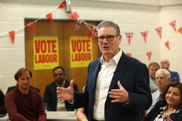 Prime Minister Keir Starmer speaks with residents at Newton Leys pavilion to discuss how the government is implementing policies to ease the cost of living as he campaigns ahead of local elections scheduled for May 7 on April 1, 2026