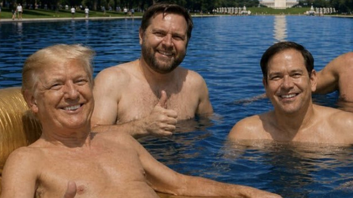 Trump Imagines Himself Swimming Shirtless With Cabinet Cronies In Latest AI Catastrophe