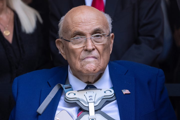 Former New York City Mayor Rudy Giuliani attends the annual 9/11 Commemoration Ceremony on Sept. 11, 2025 in Manhattan. (Barry Williams/New York Daily News/Tribune News Service via Getty Images)