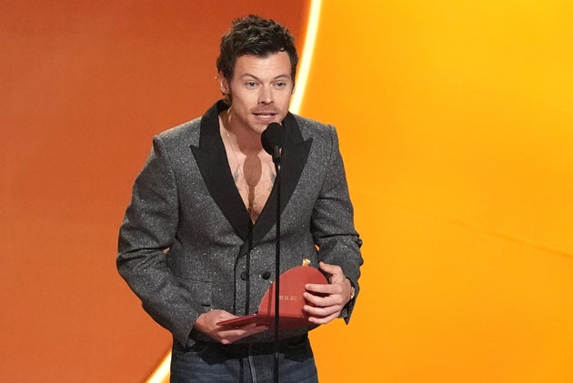 Harry Styles on stage at the 2026 Grammys