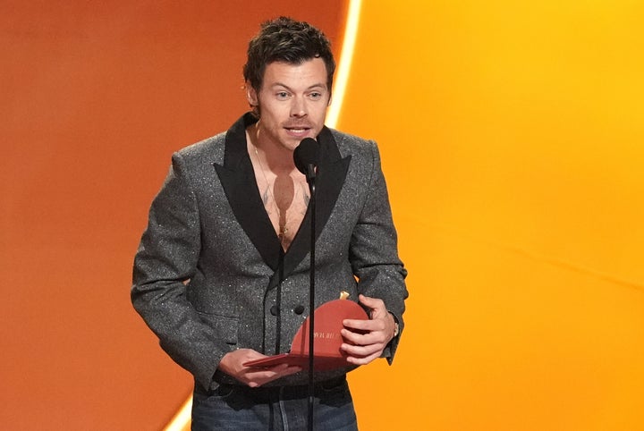 Harry Styles on stage at the 2026 Grammys