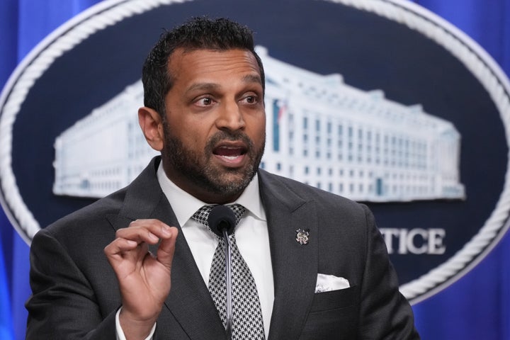 FBI Director Kash Patel speaks during a news conference at the Justice Department, in Washington on April 21, 2026.