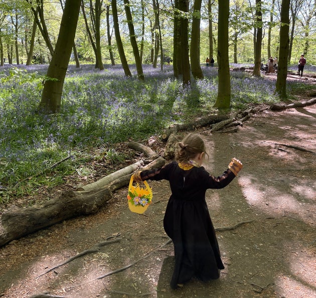 Wherever she goes, she's running. 