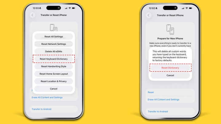 Resetting your keyboard's memory of your grammar quirks is just a few taps away. Above is what appears when you reset your iPhone keyboard.