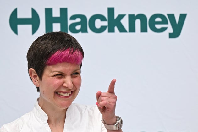 Green Party Zoe Garbett as she is announced as the new Mayor for Hackney during the count for the Hackney council election on May 08, 2026 in Hackney, England. 