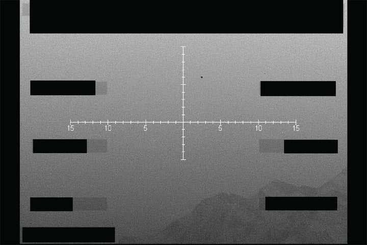 An infrared still image, released by the Department of Defense, shows an unidentified object (black dot) flying over the western U.S. in September of 2025.