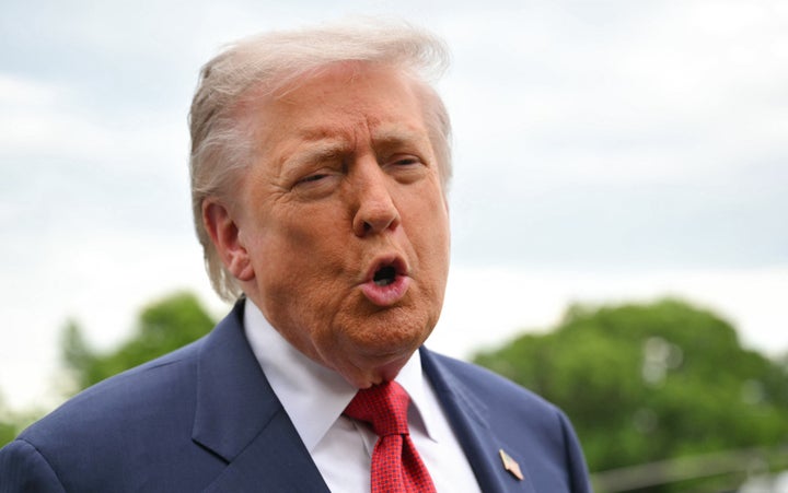 President Donald Trump, here departing from the White House on Friday, fumed at former President Barack Obama over his approach to Iran in a Sunday afternoon Truth Social post.